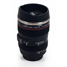 12 Oz. Black Stainless Steel Camera Lens Coffee Mug
