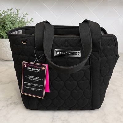 Betsey Johnson Black Quilted Pet Carrier Tote Dog Cat Bag NWT MSRP $98