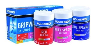 HOLMENKOL Langlauf-Ski Steigwachs-Set ''3 x Loipe'' (Gripwax)