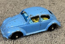 Vintage Volkswagen Beetle MARX Diecast 1960’s Blue Hong Kong With Paper Insert