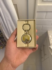 Rolex keychain novelty Silver crown logo with leather tassel in original box