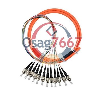 12 Fibers 1.5 Meter ST UPC OM1 62.5/125 Multi Mode Bundles Optical Fiber Pigtail