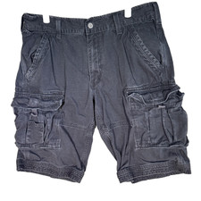 Levis Cargo Shorts Mens 34 Black Utility Multi Pocket 100 Cotton Casual