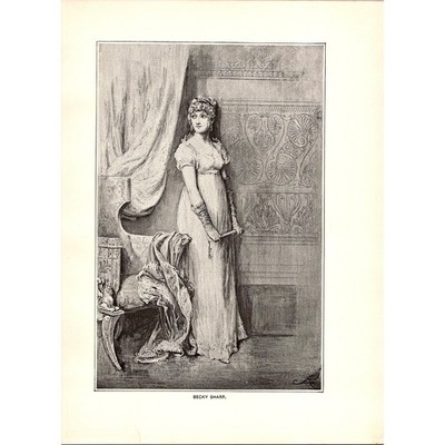 Becky Sharp Thackeray's Vanity Fair Frederick Barnard 1896 Book Plate Print SC23