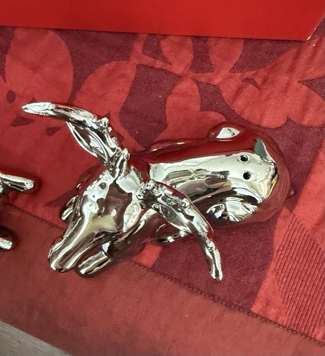 Pier 1 One Imports Silver Metallic Tone Reindeer Salt and Pepper Shakers In Box - Picture 5 of 18