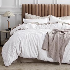 Cotton Duvet Cover Queen - Queen 90" x 90" 02 - Bright White No Comforter 