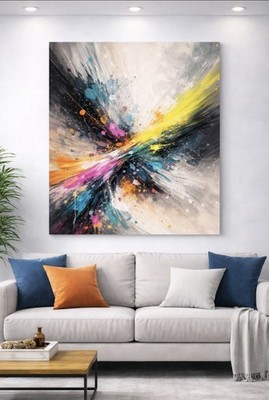 Light Collision Abstract Canvas Wall Art Choose Size Silverline Gallery