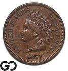 1871 Indian Head Cent Penny, Scarce This Nice, Choice AU Key Date