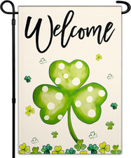 St Patricks Day Garden Flag for outside 12X18 Inch Double Sided Irish Garden Fla