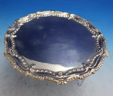 English Georgian Sterling Silver Salver Tray w/Rosettes Swags Applied Feet #8630