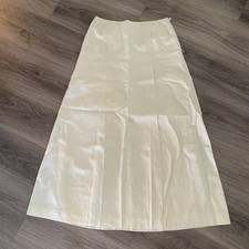 VTG Talbots Off- White Rayon Linen A-Line Skirt sz 4