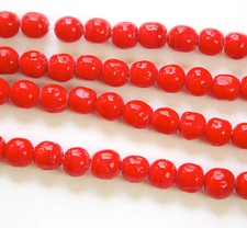 Vintage Red Baroque Glass Beads Japan 8mm 8  jpn004D