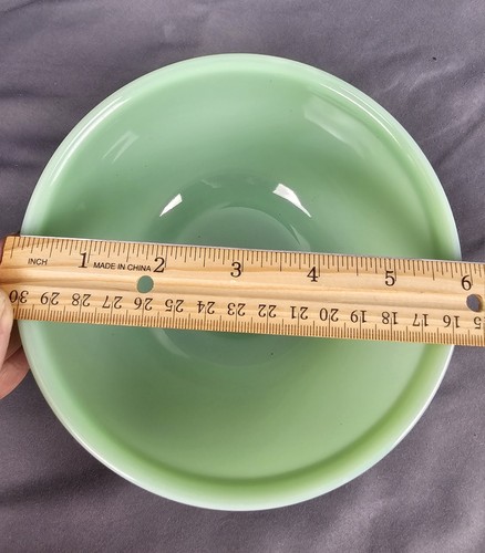 VINTAGE 1950 Rolled Rim 6" JADEITE Oven Fire-King Ware 3" TALL - Picture 6 of 7