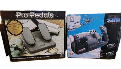 CH Pro Pedals PP99USB  Flight Simulation Pedals & USB Flight Sum Yoke *Open Box*