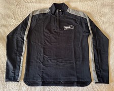 PUMA 1/4 Zip Track Shirt, Black and Gray, Mens Size Medium