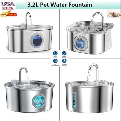 Large Capacity Cat Water Fountain-Automatic 3.2L Pet Water Fountain for Cat Dog