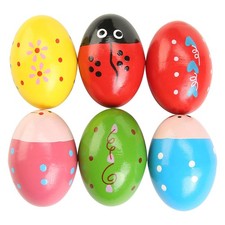 6pcs Wooden Egg Shakers Musical Percussion Instruments