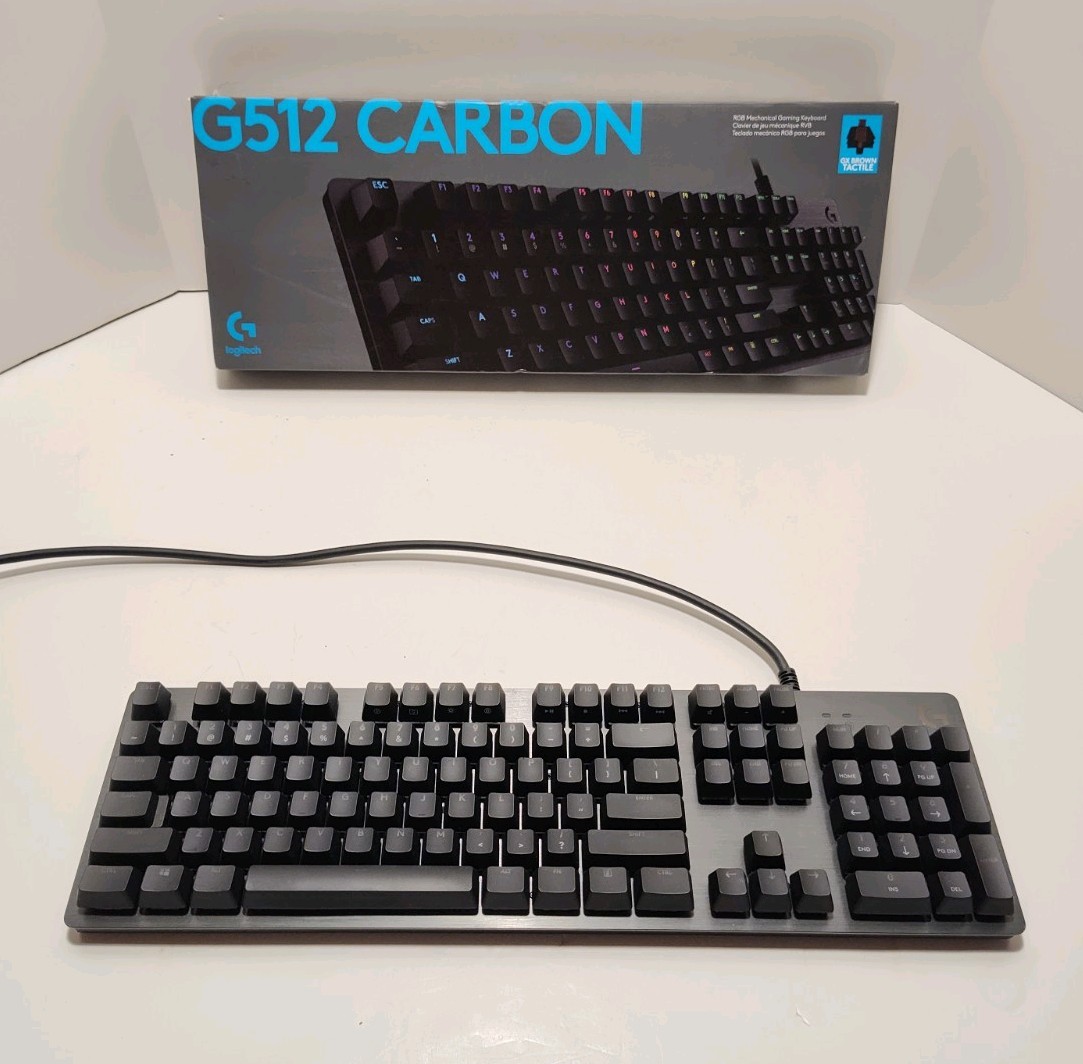 Logitech G512 CARBON RGB Mechanical Keyboard Brown Switches USB Passthrough Port
