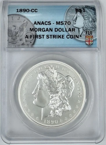 2023 Fiji $1 1890-CC Morgan Silver Dollar ANACS MS 70 First Strike 1 oz .999