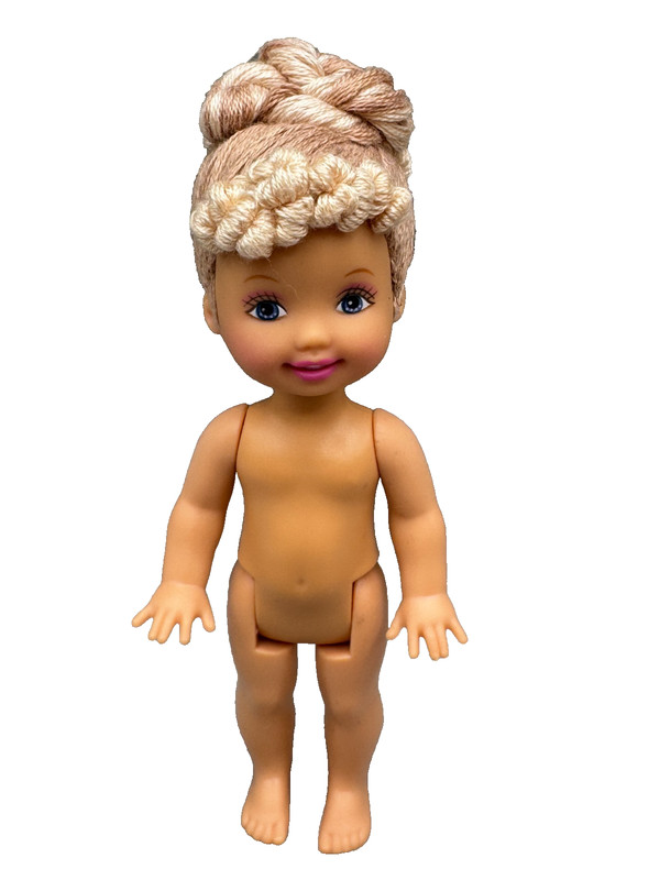 ~DS LOT M UNDRESSED BARBIE DOLL KELLY OOAK REROOT WITH BLONDE HAIR
