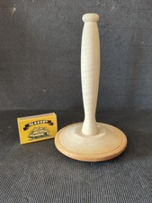 VINTAGE TURNED WOODEN MUSHROOM SHAPED BUTTER PAT  *