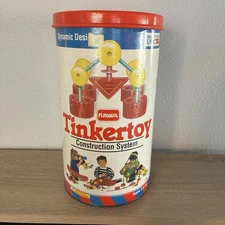 Vintage Playskool Tinkertoy Construction Set 1991 w/ Extra Pieces & Instructions