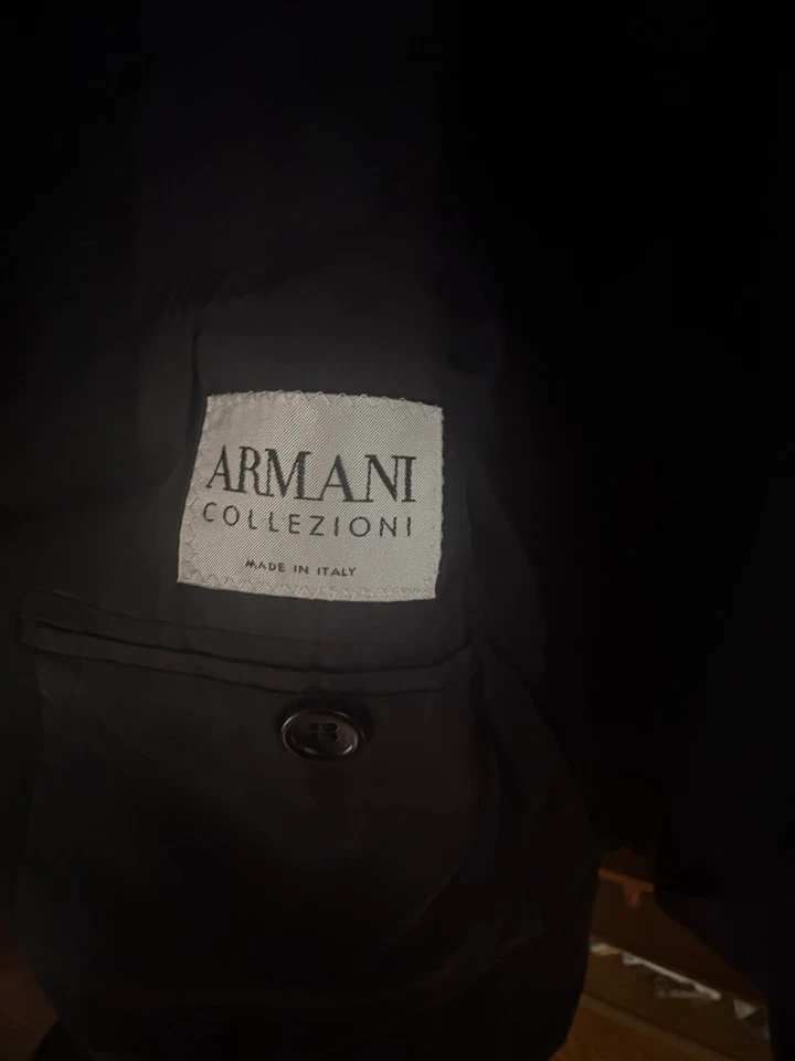 Terno masculino vintage anos 90 EMPORIA ARMANI tamanho 42 feito na Itália linha algodão negócios luxo - Imagem 2 de 4