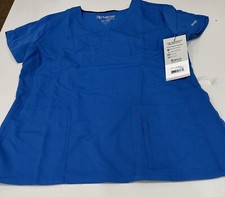 Greys Anatomy- Women's Bright Blue Short Sleeve Scrub Shirt- Size L