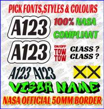 Autograss Race Full Numbers Set CUSTOMIZABLE ONLINE NASA Track Graphics