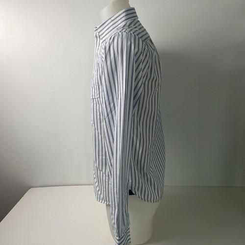 Abercrombie New York Boys XL 20" Chest Long Sleeve Striped Shirt Blue - Picture 3 of 23
