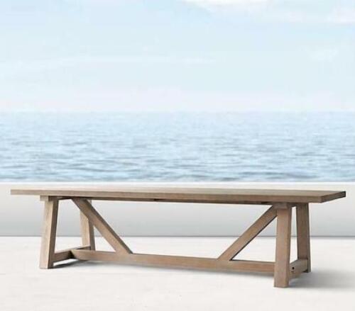 Teak Outdoor Trestle style Table Price reduced save $$$ French Provincial - Picture 2 of 2