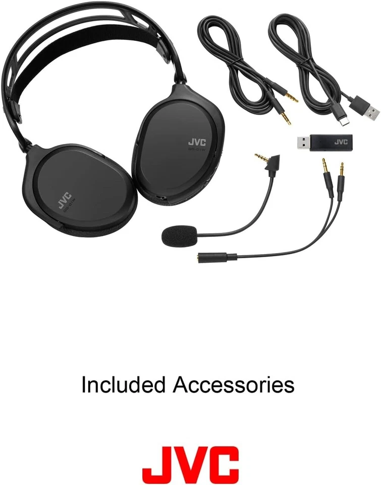JVC Ultralight Gaming Headset 2.4GHz Wireless Connection GG01W Black - BRAND NEW - Image 3 of 4