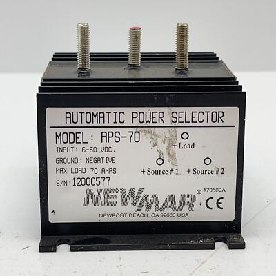 Newmar APS-70 Automatic Power Selector 70 Amps 6 - 50 VDC Negative Ground