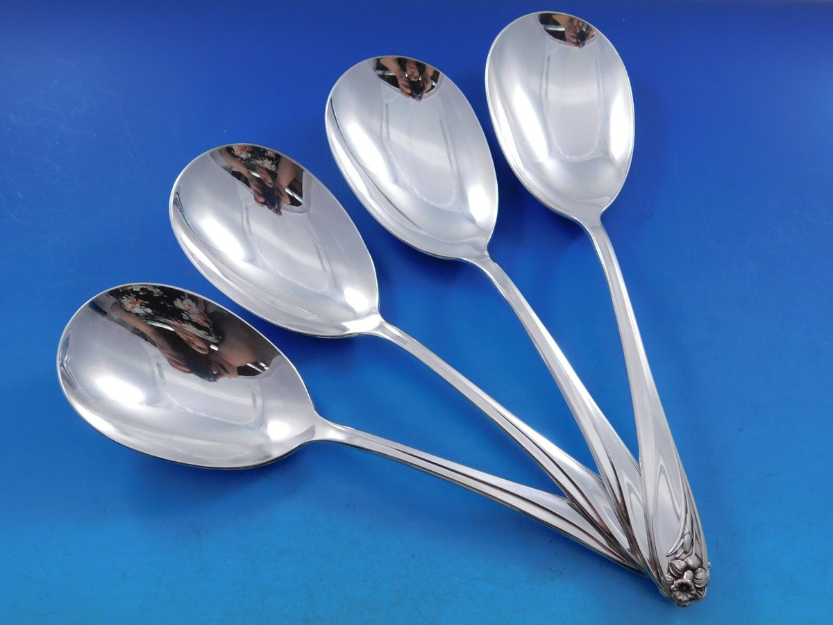 Daffodil by 1847 Rogers Bros Silverplate Serving Spoon Set of pcs 3/8