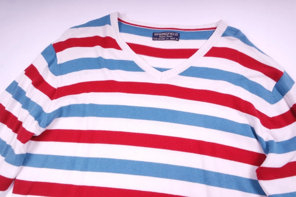 Springfield Herren Pullover Pulli Strickpullover V-Neck Größe L - Bild 2 von 3