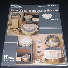 LEISURE ARTS COUNTED CROSS STITCH LEAFLET 1137 BED AND BATH PATTERN BOOK 1987