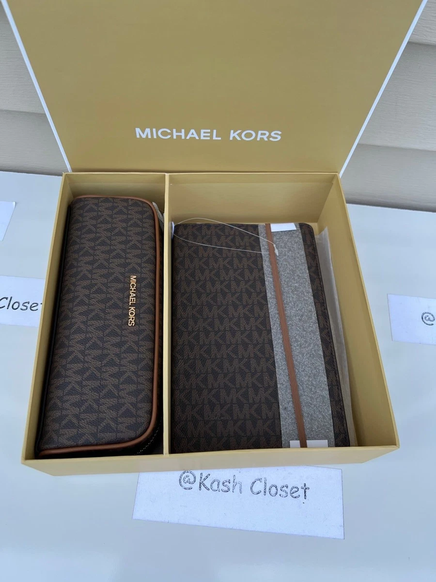 Michael Kors MK Notebook and Pencil Case Gift Set Brown