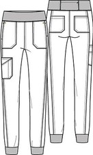 Pewter Cherokee Scrubs iFlex Mid Rise Jogger Pant CK011 PWT