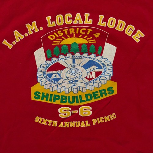 IAM Local Lodge Shipbuilders T-Shirt District 4 Union USA XL Machinst - Picture 2 of 8