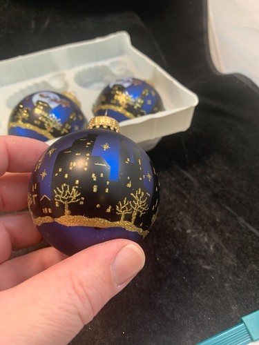 Vintage Christmas By Krebs Santa's Flight Hand Crafted Glass Ornaments Set of 3 - Picture 6 of 17