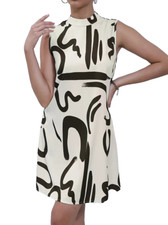 NEW IN PKG Black  OFF White Bold Print Dress SIZE LARGE 8-10