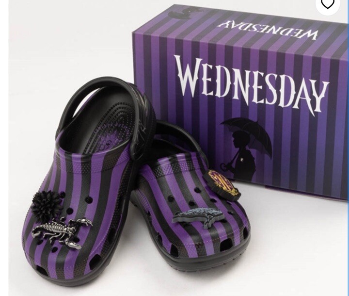 Wednesday x Crocs Classic Nevermore Academy Clog - Size W8 M6 | eBay