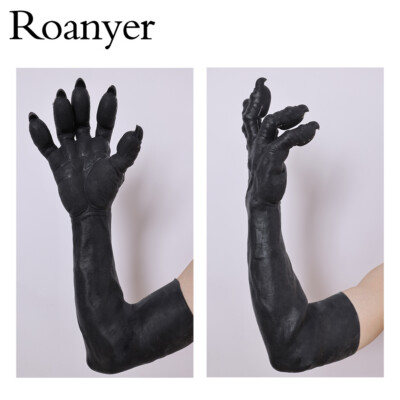 Smitizen Black Silicone Tiger Paws Gloves Animal Costume for Halloween Cosplay