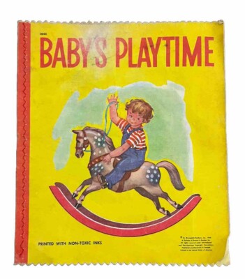 Vintage Baby's Playtime 1956 Soft Fabric Book. McLaughlin Bros.  SoftPlay