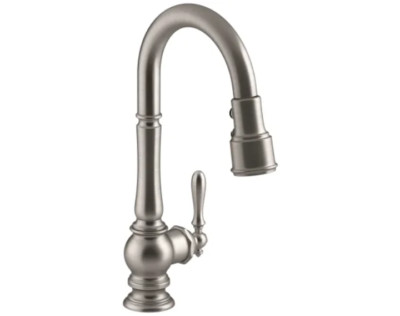Kohler K-99261-VS #39 Artifacts 1.5 GPM Single Hole Pull Down Kitchen HAS A DING