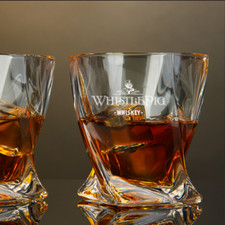 Custom Engraved WhistlePig Whiskey Glass – 10 oz Twisted Rocks Glass