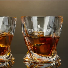 Custom Engraved WhistlePig Whiskey Glass – 10 oz Twisted Rocks Glass
