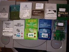 Sony PlayStation OEM Interact Performance PS1 Memory Card Gray White Blue Green