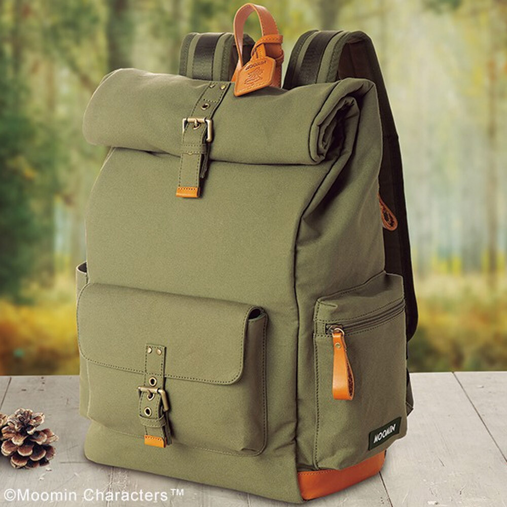 Mochila de viajero Moomin Snufkin Kurashiki lona caqui nueva