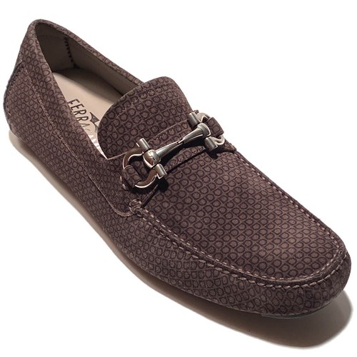 Grey Suede Leather Drivers Loafers 